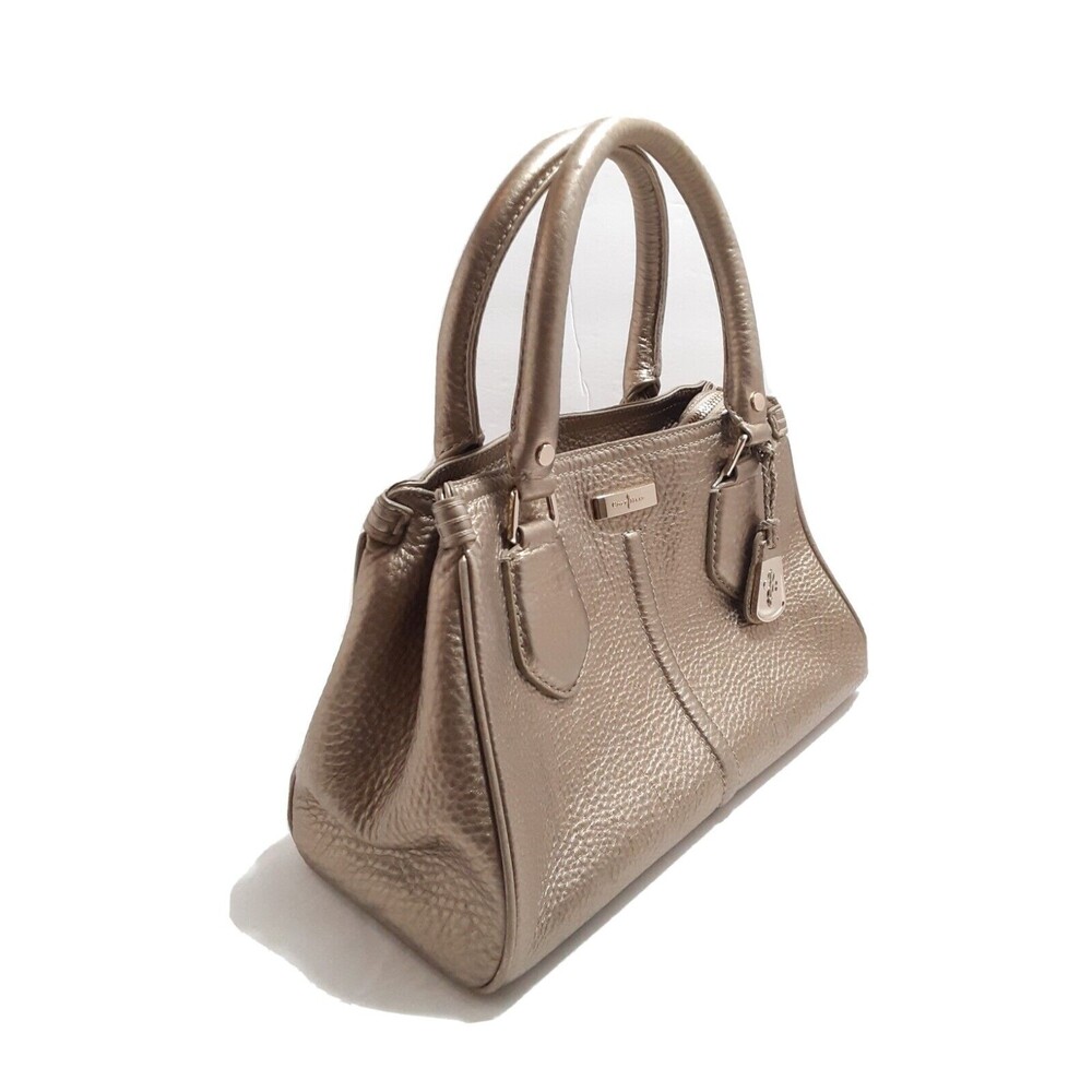 Cole Haan Handbag satchel Gold Metallic Pebbled Leather Purse